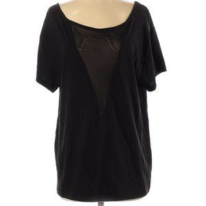 Chic Black T-Shirt with Mesh Detail